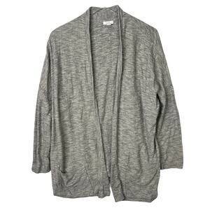 J Jill Open Front Sweater Drape Layering Cardigan Gray Womens XL